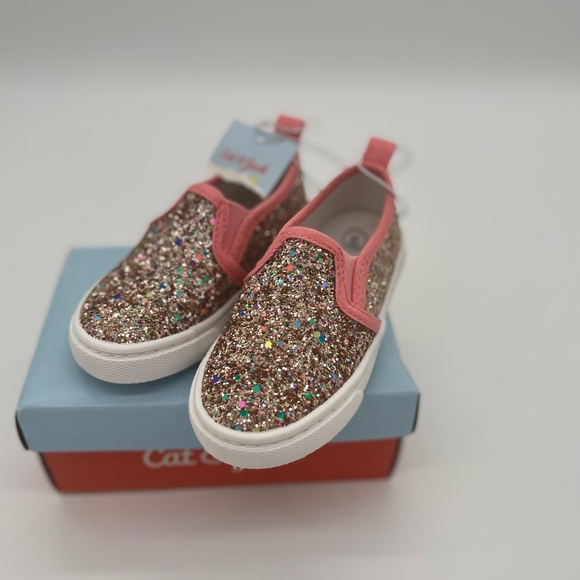 Cat & Jack Other - Cat & Jack Toddler Girls' Madigan Slip-On Glitter Sneakers Multicolored Sz 6T